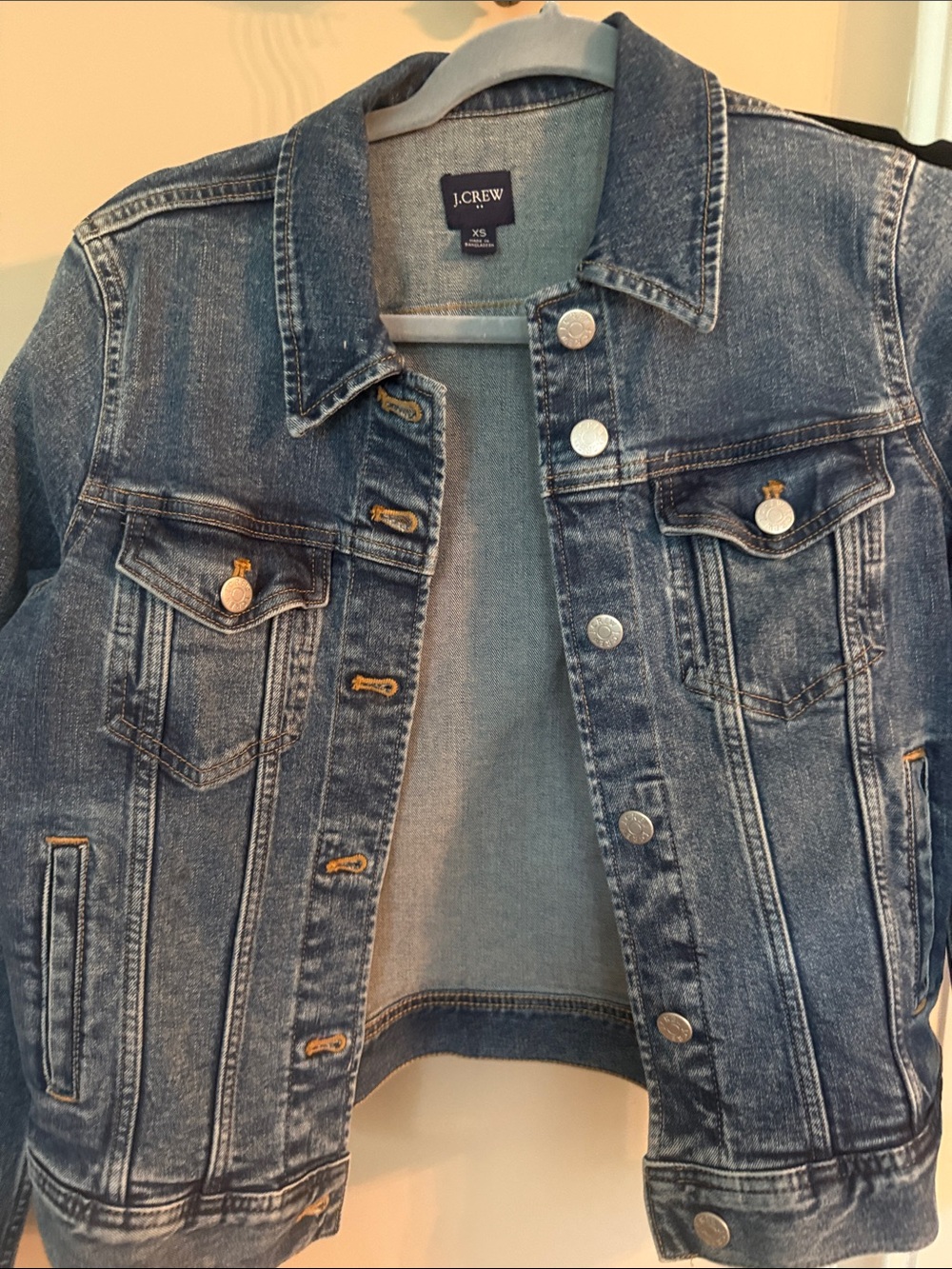 J. Crew Medium Wash Denim Jacket in Blue